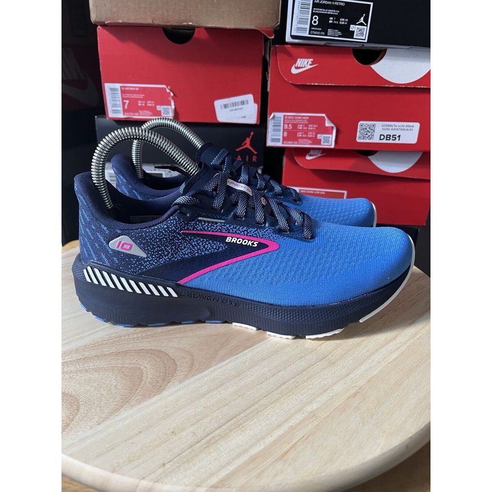 Brooks Launch GTS 10 Mens Size 9.5 Shoes Blue Black Athletic‎ Running Sneakers